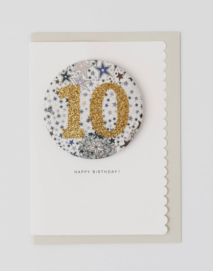 Birthday Badge Age 10 - Liberty Adelajda's Wish Fabric