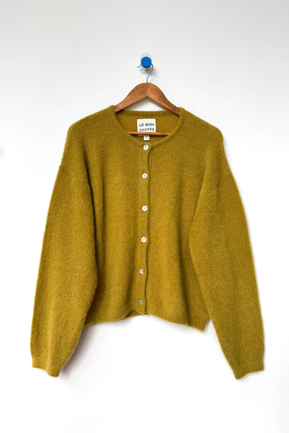 Leila Mohair Cardigan - Bistro Yellow