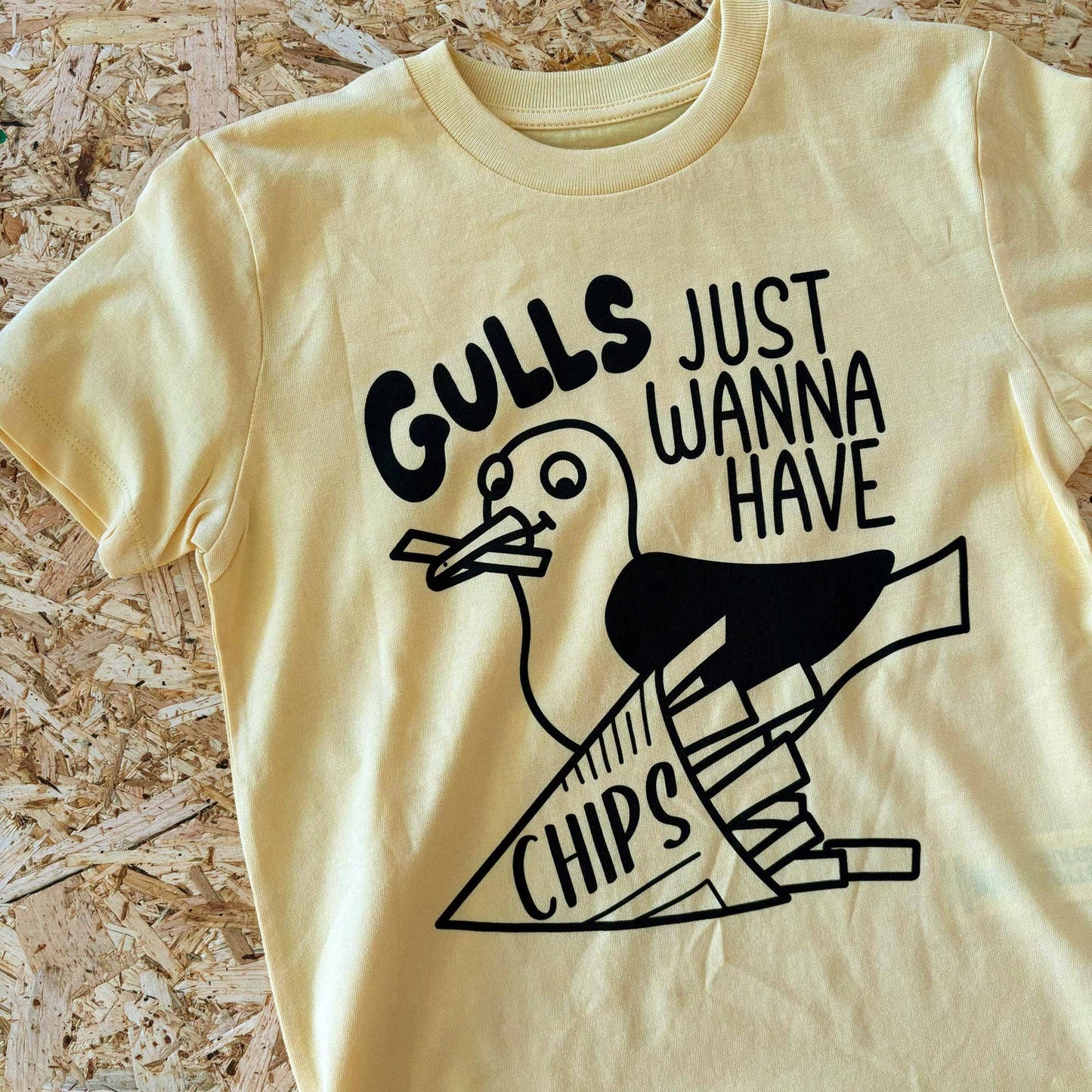 Gulls Just Wanna Have Chips Kids T-shirt: 5-6