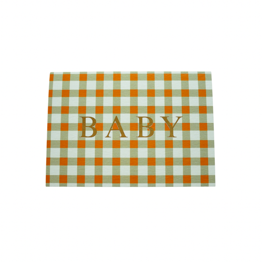 Baby gingham newborn  card