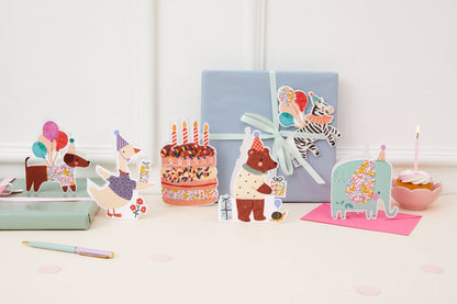 Zebra Die Cut Card - Wiltshire Bud Liberty Fabric 