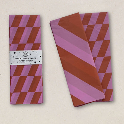 Luxury Patterned Tissue Paper Gift Wrap | Lilac/Rust