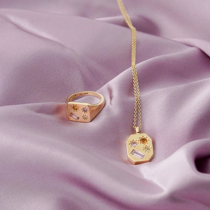 Kaleidoscope Disco Signet Ring: Gold / Medium