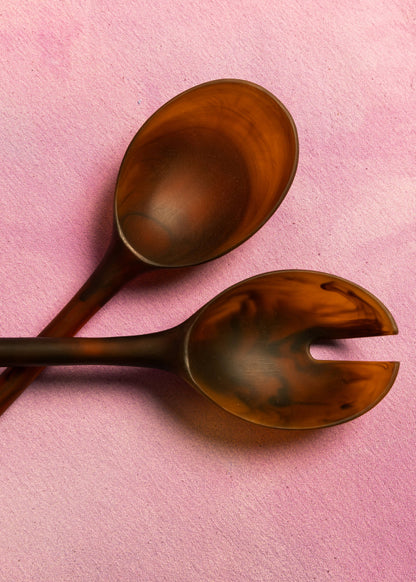 Salad Servers - Amber Set