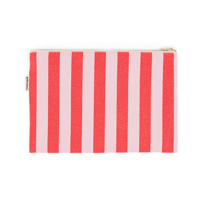 LILI FLAT POUCH STRIPES TOMATO / CANDY PINK: TOMATO / CANDY PINK