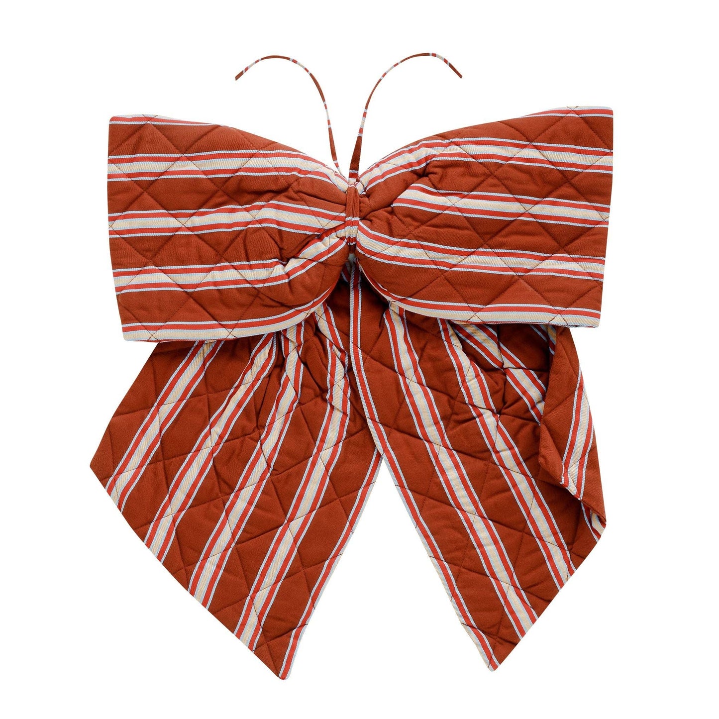 Cacao pop stripe quilted bow