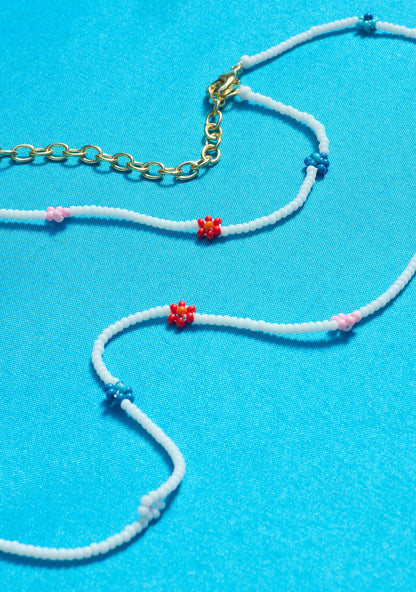 Flower Seed Bead Necklace