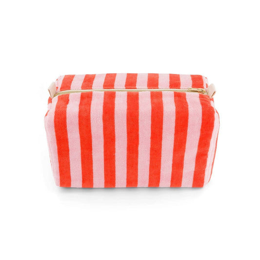VIC TOILETRY BAG TERRY STRIPES  PINK / TOMATO