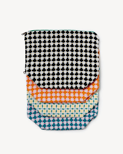 Recycled Cotton Wash Bag: Navy & Yellow