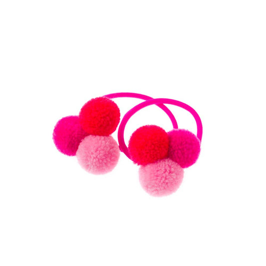 Mini Pom Pom Hair Bobble Trio  - Pinks