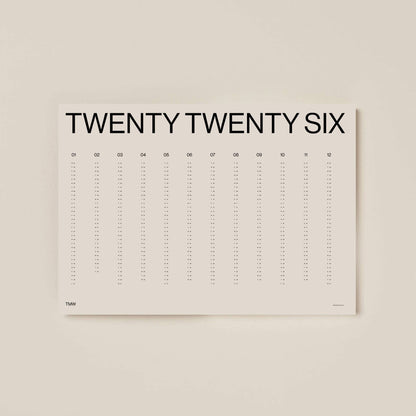 Minimalist 2026 Wall Planner - With tube