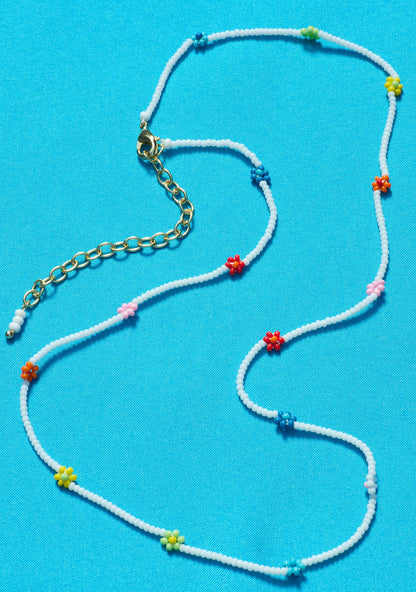 Flower Seed Bead Necklace