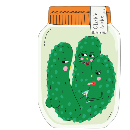 Gherkin Girlie- Die cut greeting card