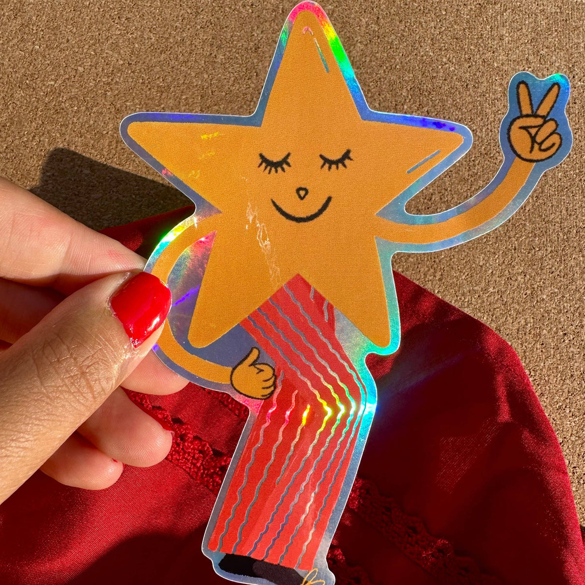 Dancing Star Vinyl Holographic Sticker