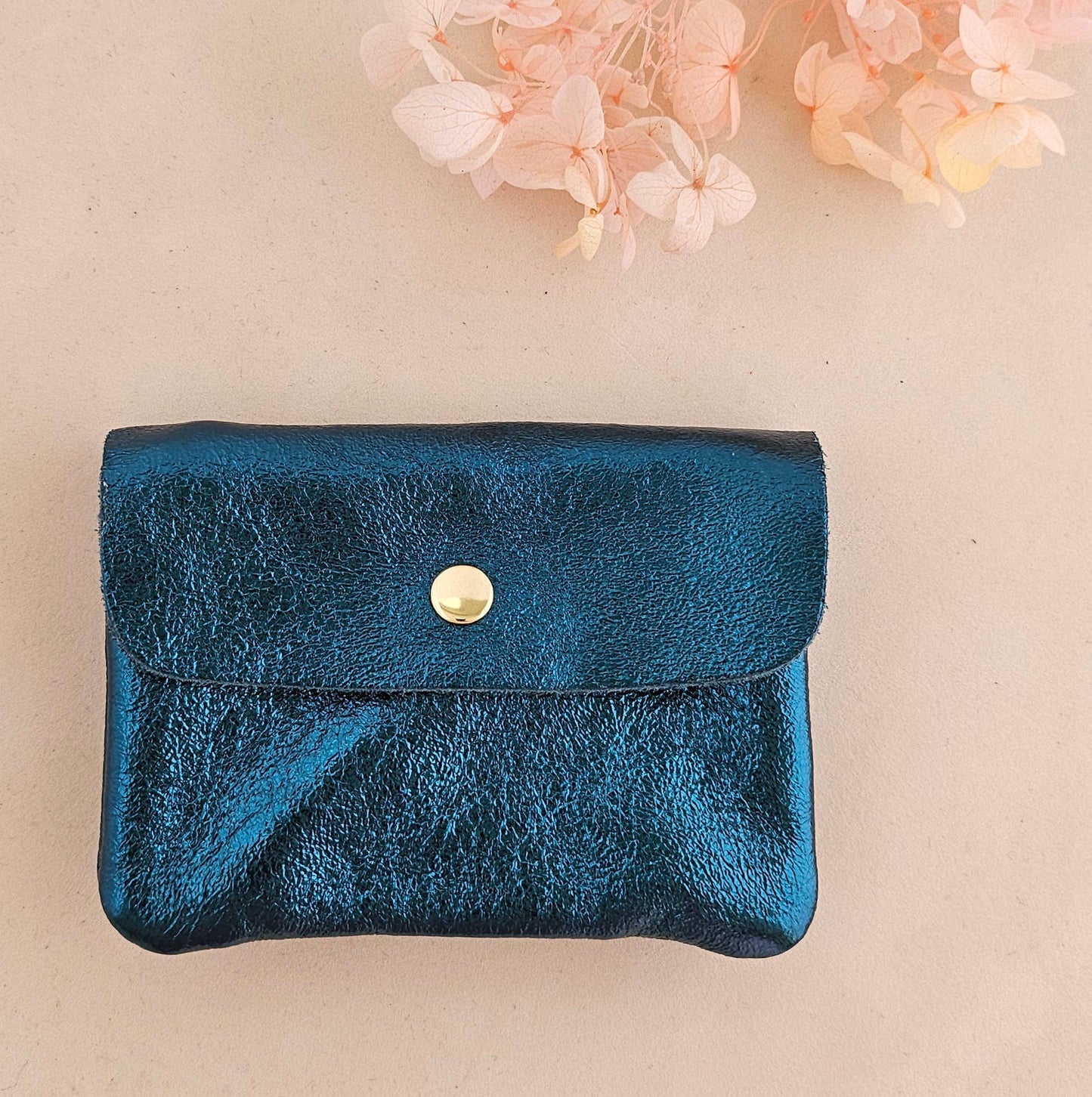 Metallic leather Kangoo wallet: Pink