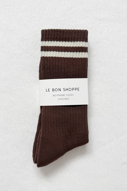 Extended Boyfriend Socks: Wood