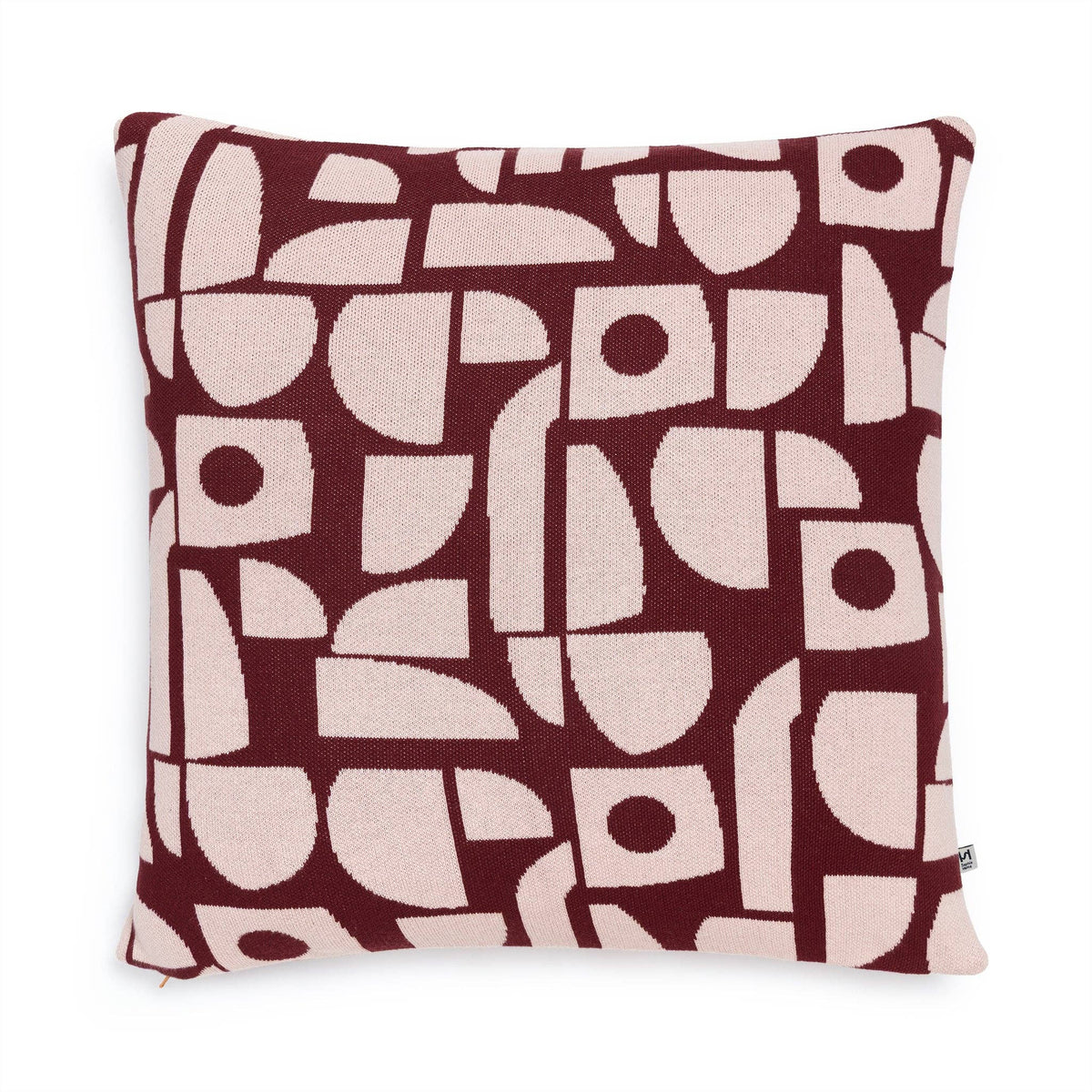 Cotton Knit Throw Pillow/Cushion Cover: Bruten Mini Burgundy
