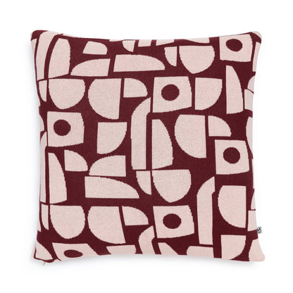 Cotton Knit Throw Pillow/Cushion Cover: Bruten Mini Burgundy