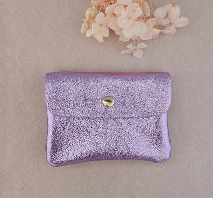 Metallic leather Kangoo wallet: Pink