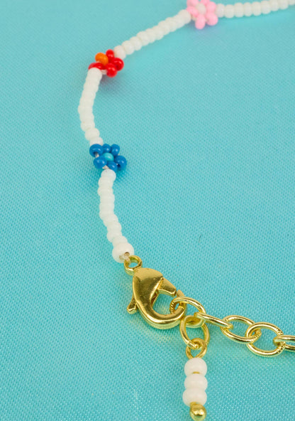 Flower Seed Bead Anklet