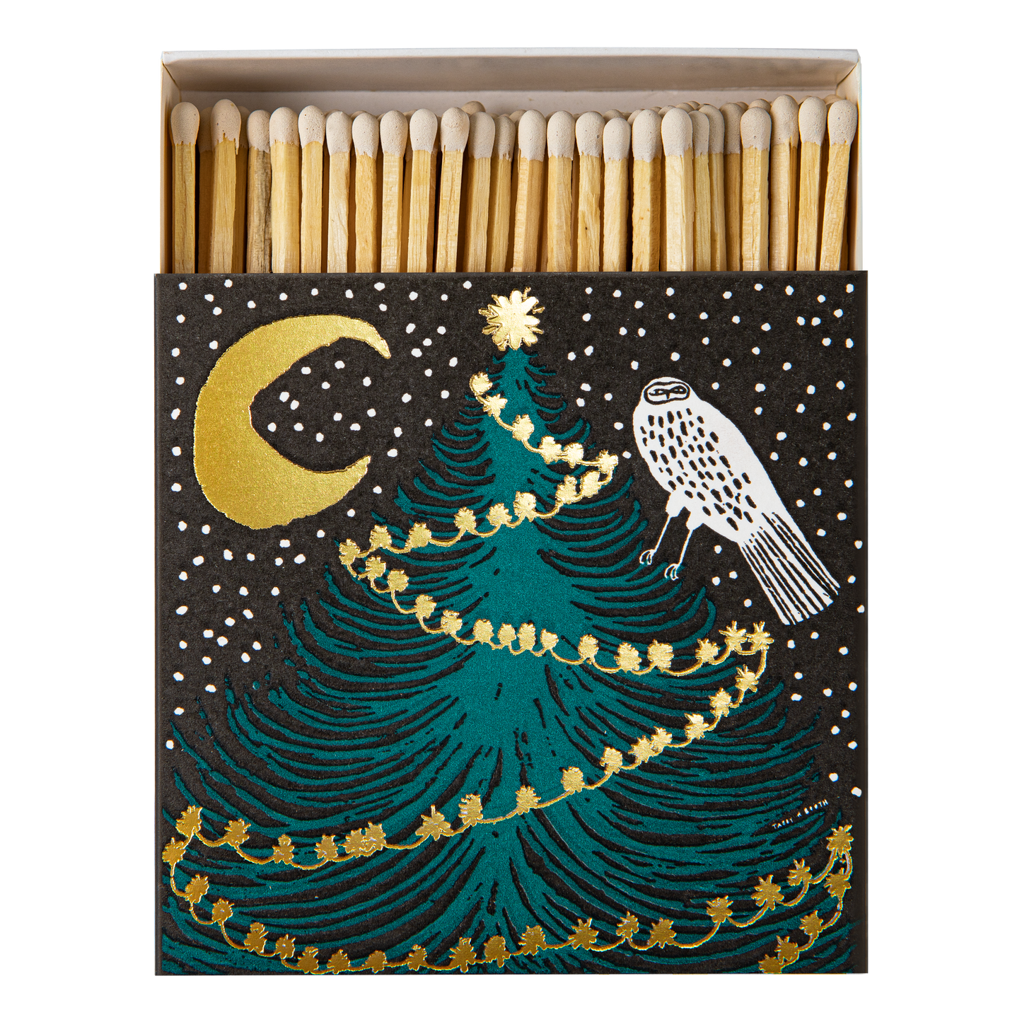Owl, Moon and Tree | Square - Safety Matches