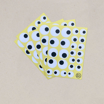Googly Eye Waterproof Stickers - 5 Sheets Per Pack.
