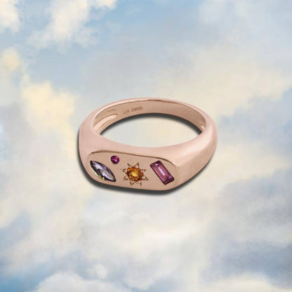 Kaleidoscope Gemstone Ring: Gold / Medium
