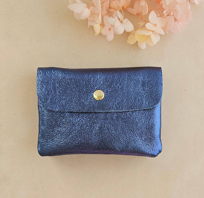 Metallic leather Kangoo wallet: Pink