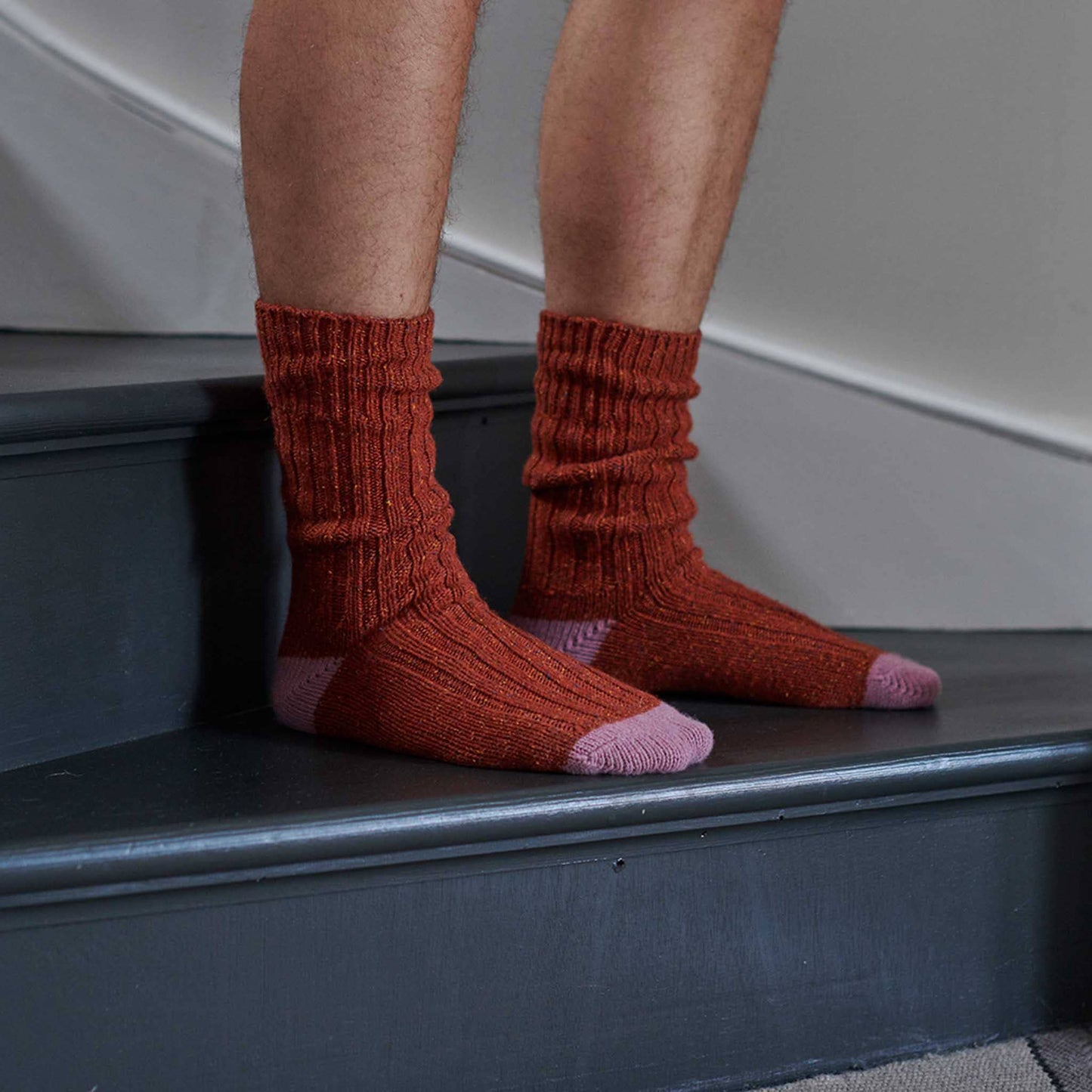 Unisex Recycled Silk Blend Ribbed Socks: Green & jade - large