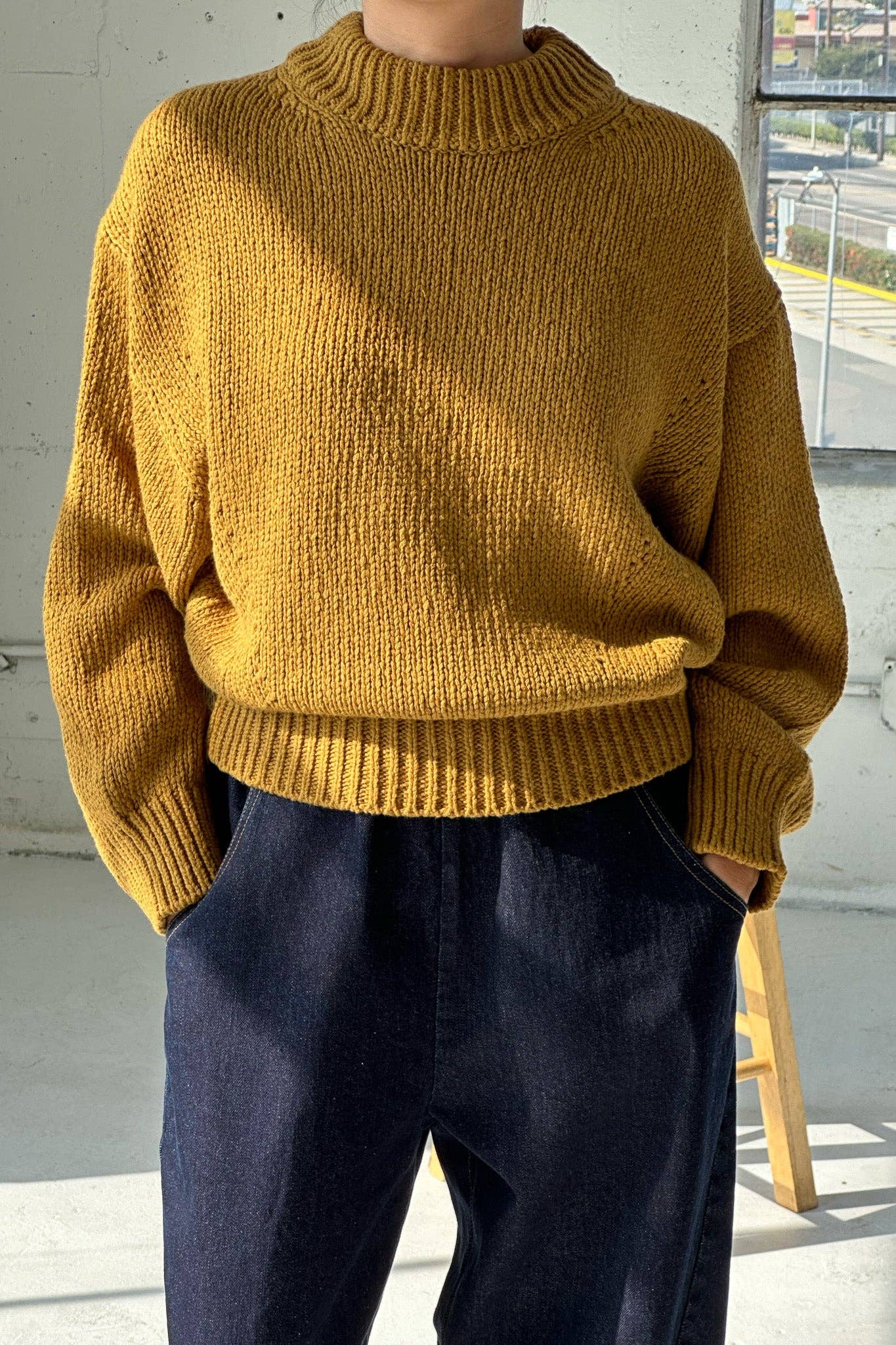 Zoe Cotton Sweater (2XS/S - 2M/L): Dijon / 2XS/S - 2M/L