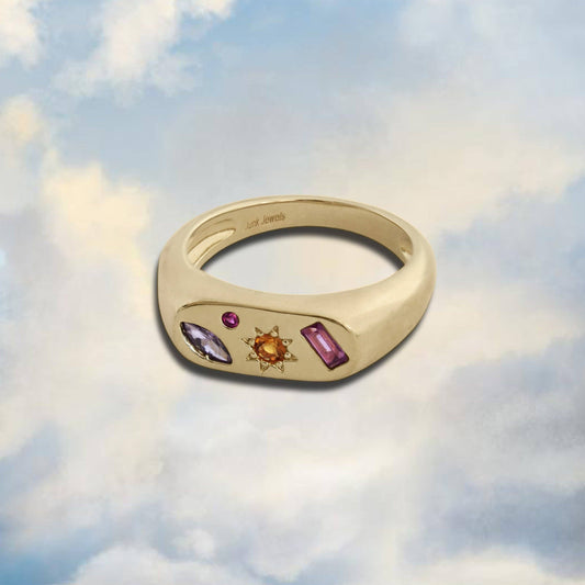 Kaleidoscope Gemstone Ring: Gold / Medium
