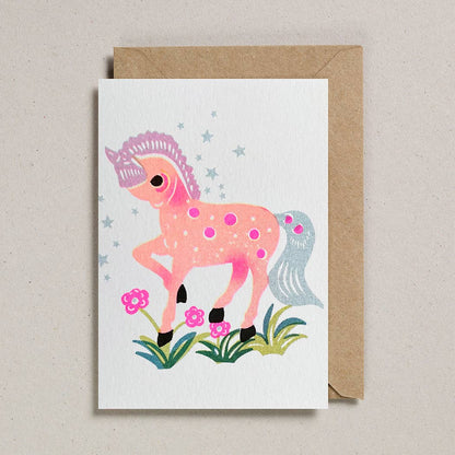 Riso Papercut Cards (Pack of 6) Pony Peach