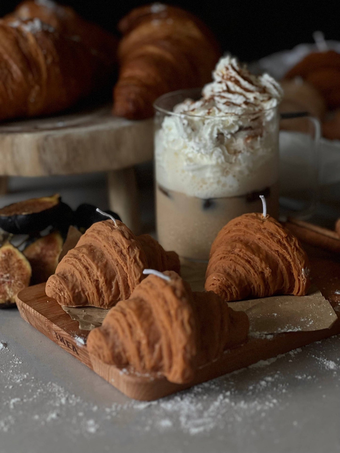 Soy Wax Croissant Candle|Bakery candle|Breakfast candle: Light Brown / Cheese Cake