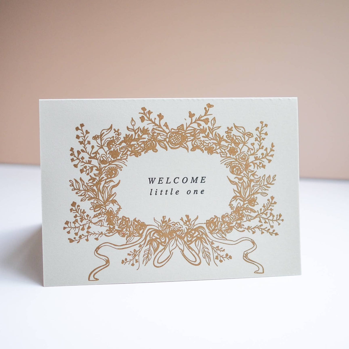Welcome little one floral card new baby newborn