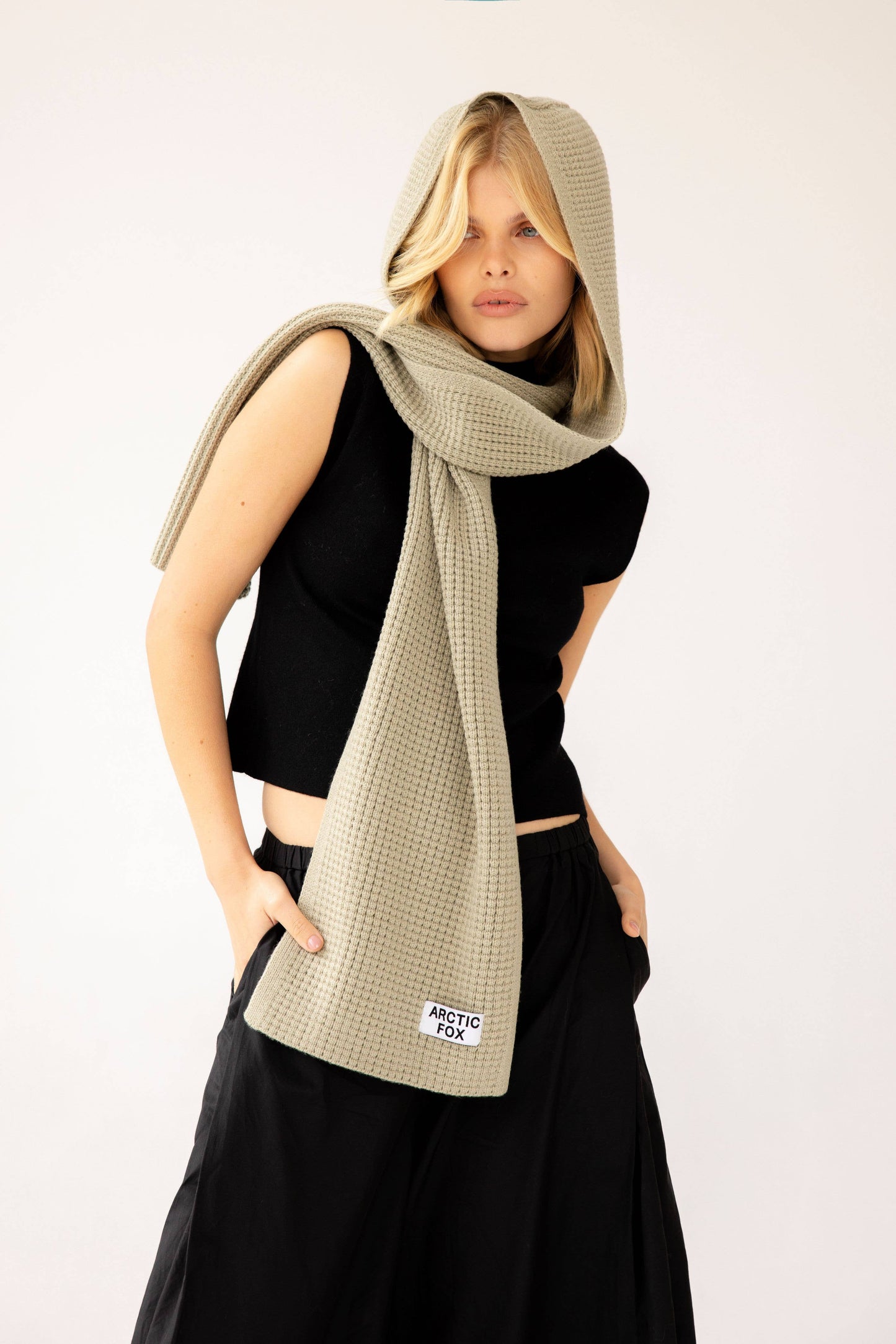The Recycled Bottle Hooded Scarf - Arctic Grey