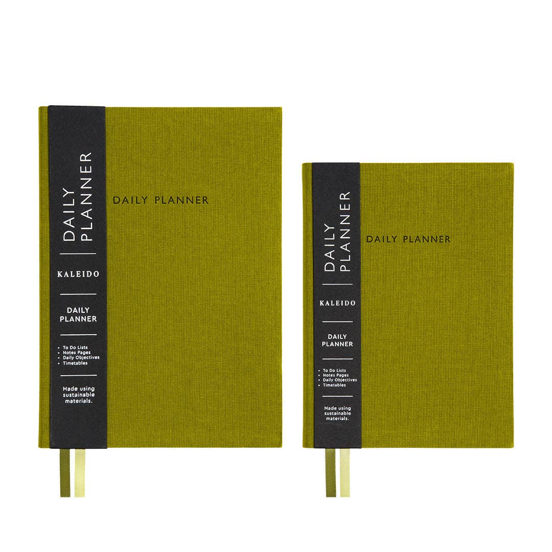 Olive Green Fabric Daily Planner (B6)