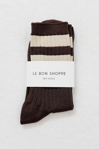 Her Socks - Varsity: Espresso