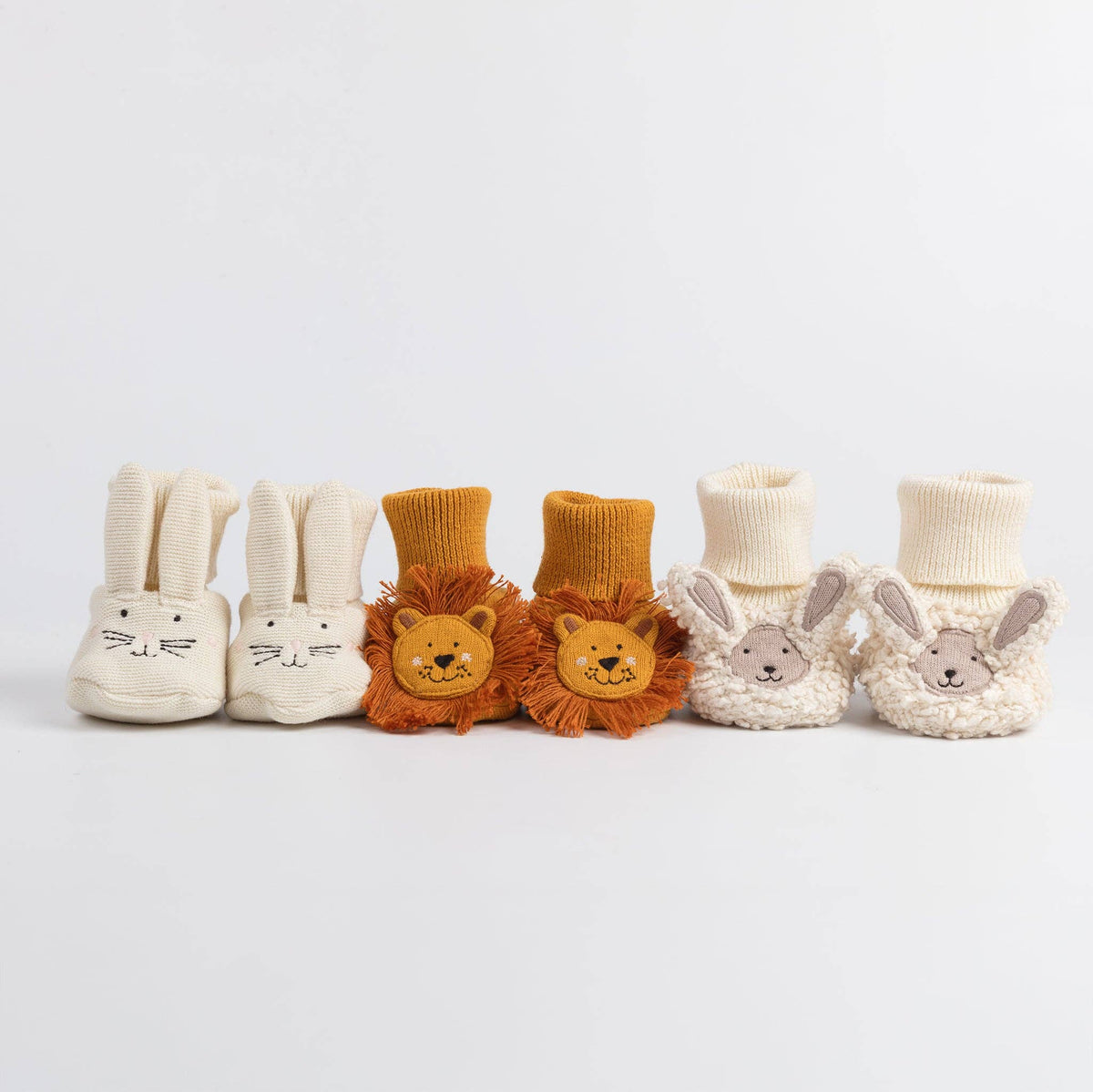 Cotton Knit Baby Slipper Socks:  Lion