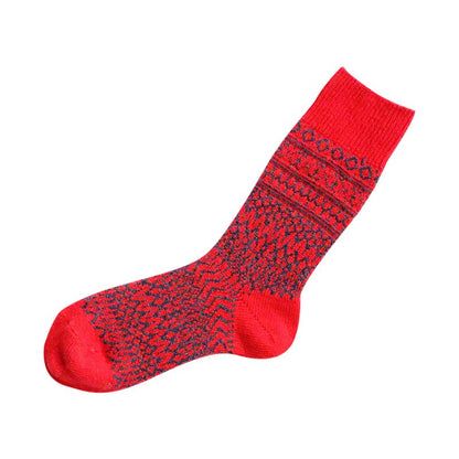 NK0101 Wool Jacquard Socks: Oatmeal / M (USM7-9/USW8-10/EUR40-43)