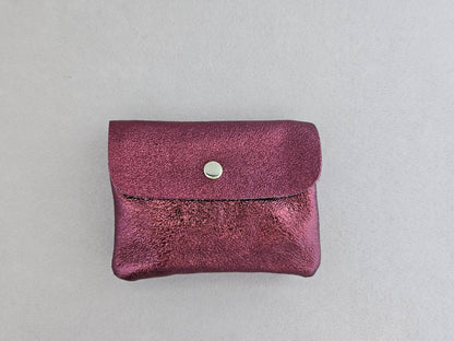 Metallic leather Kangoo wallet: Pink