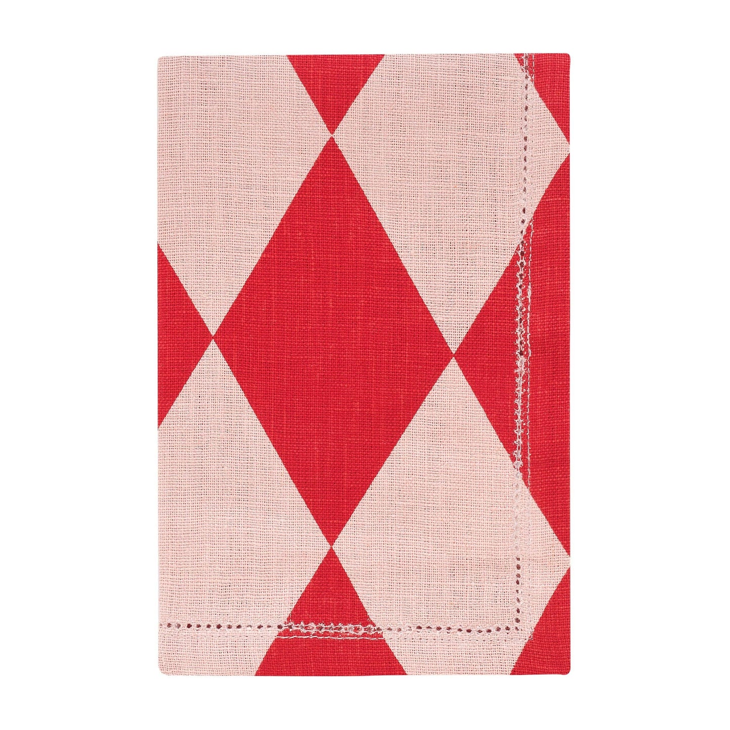 Harlequin napkin, red/pink, set of two