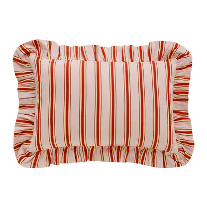 Pink cherry pop stripe cushion