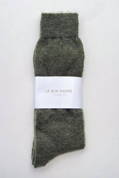 Mohair Veil Socks - Mountain Olive