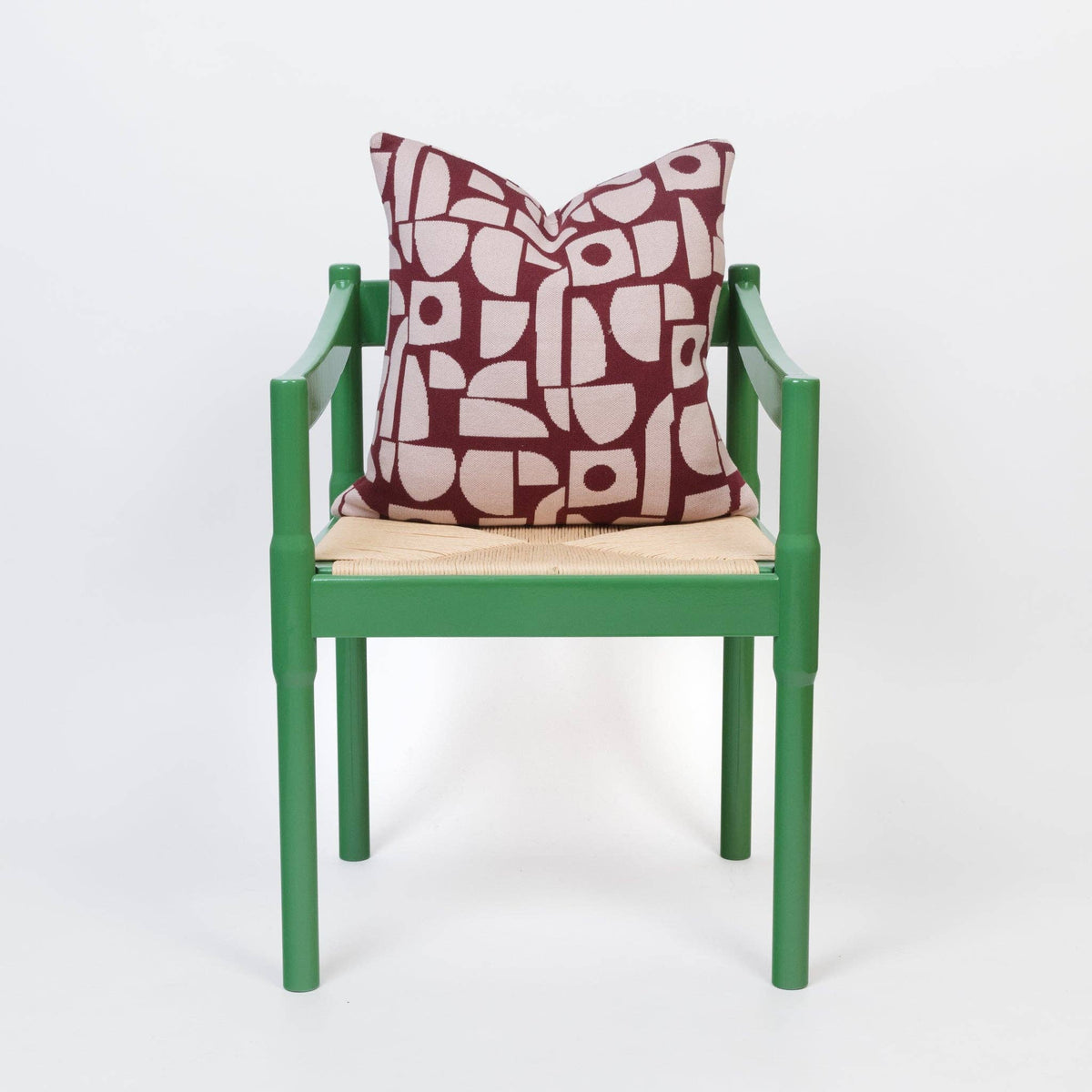 Cotton Knit Throw Pillow/Cushion Cover: Bruten Mini Burgundy