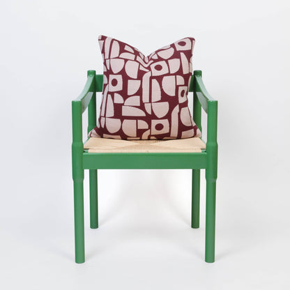 Cotton Knit Throw Pillow/Cushion Cover: Bruten Mini Burgundy