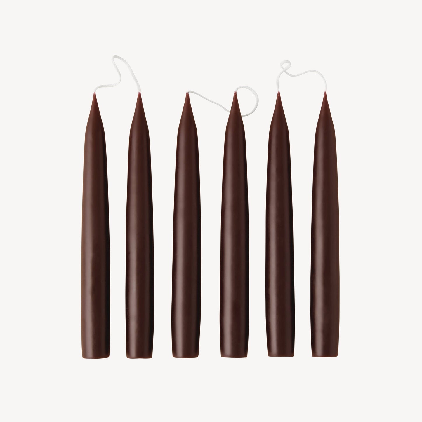 Box of 6 Candles - Taper 20 - Espresso Brown