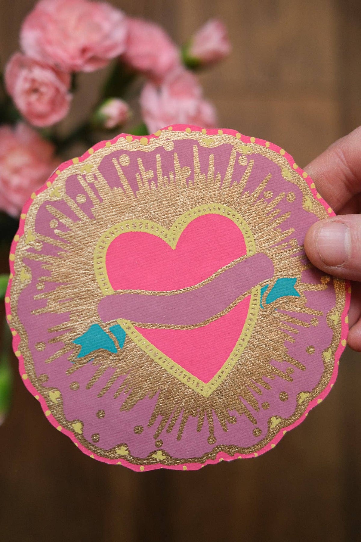 UK/EU: Ribbon Heart Greeting Card: C6