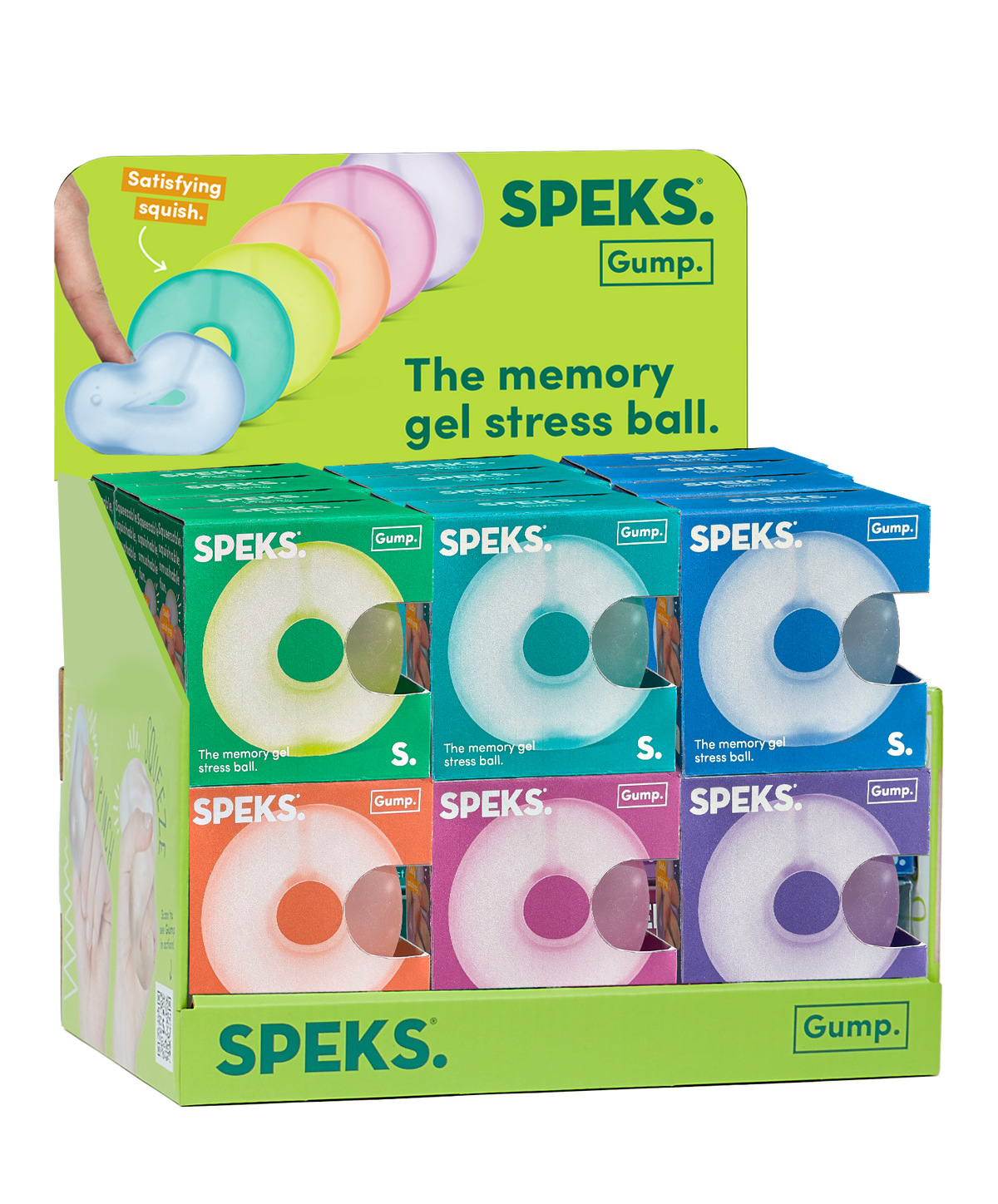 *New* Speks Loop Gump 48 Display Mix - The Memory Gel Stress Ring - 6cm