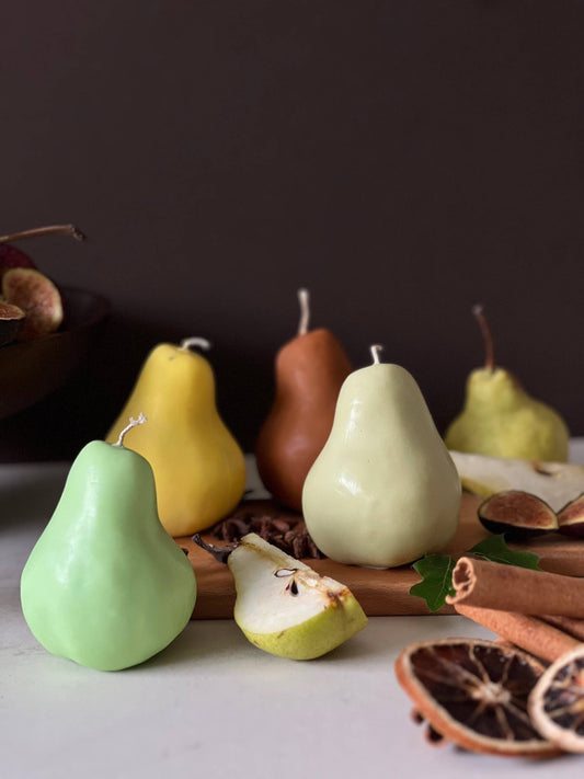 Pear-shaped Candles - Sage Green