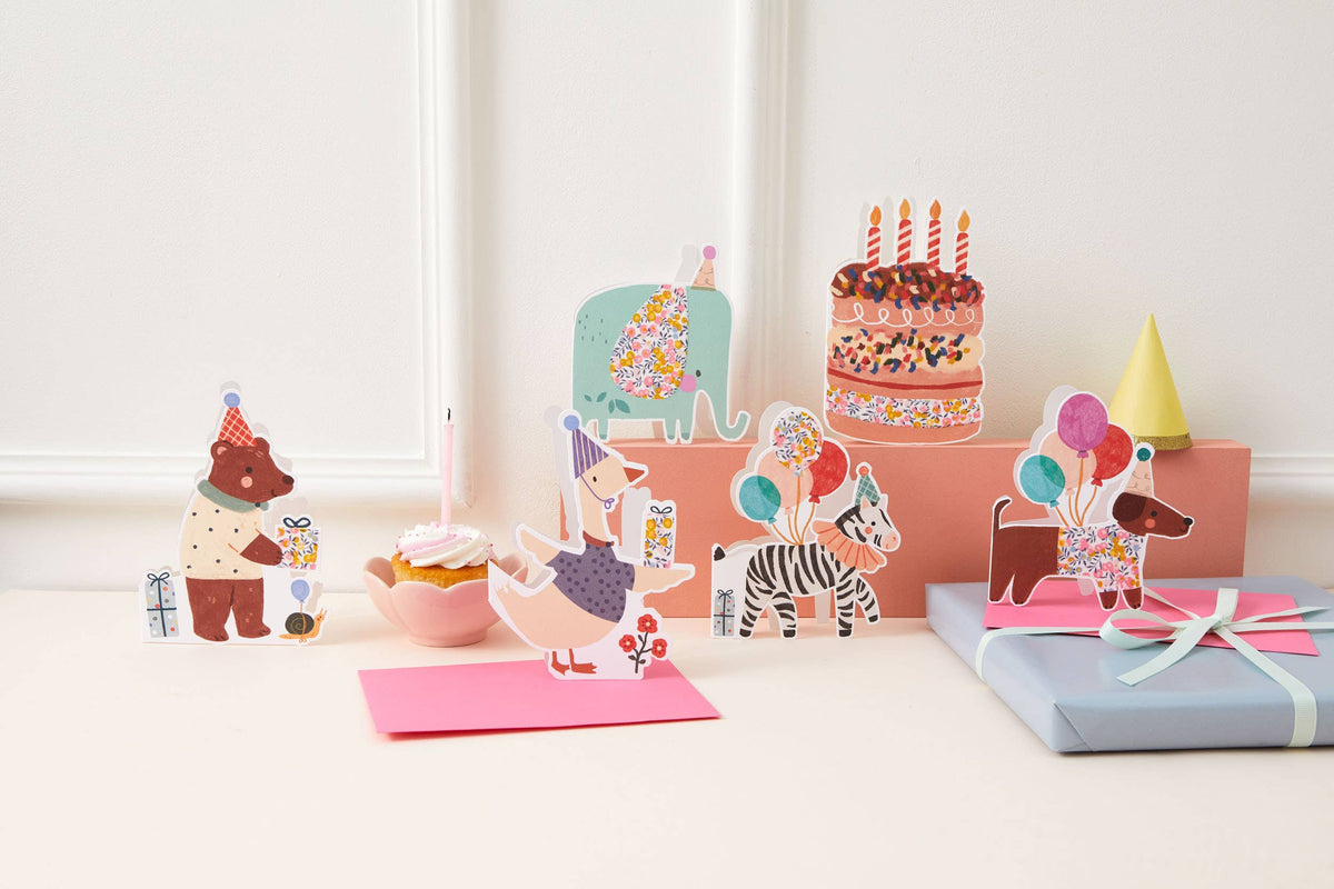Zebra Die Cut Card - Wiltshire Bud Liberty Fabric 